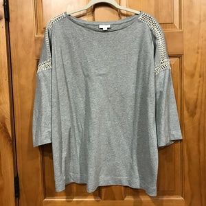 J Jill crochet tee